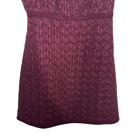 Hill House The Valentina Tweed Jacket and Mini Dress set in Burgundy Sz XS - Picture 8 of 16